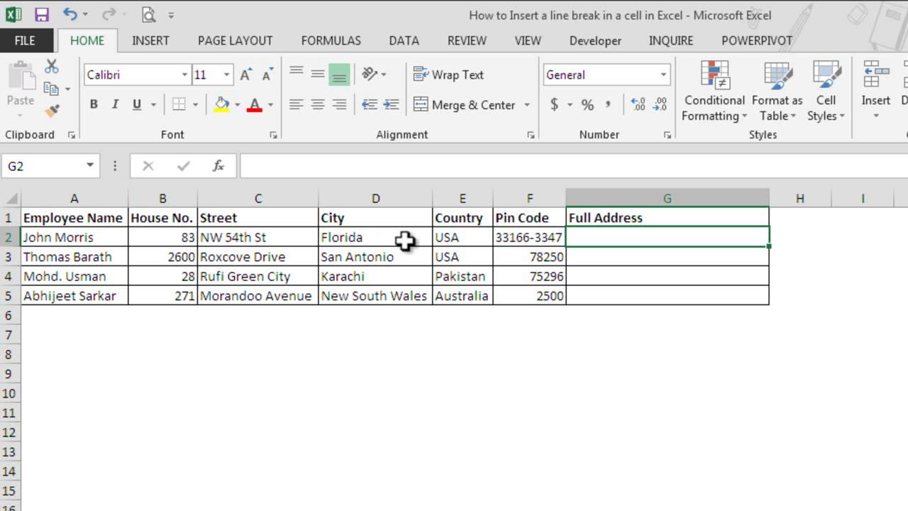 How To Add A Line In Excel