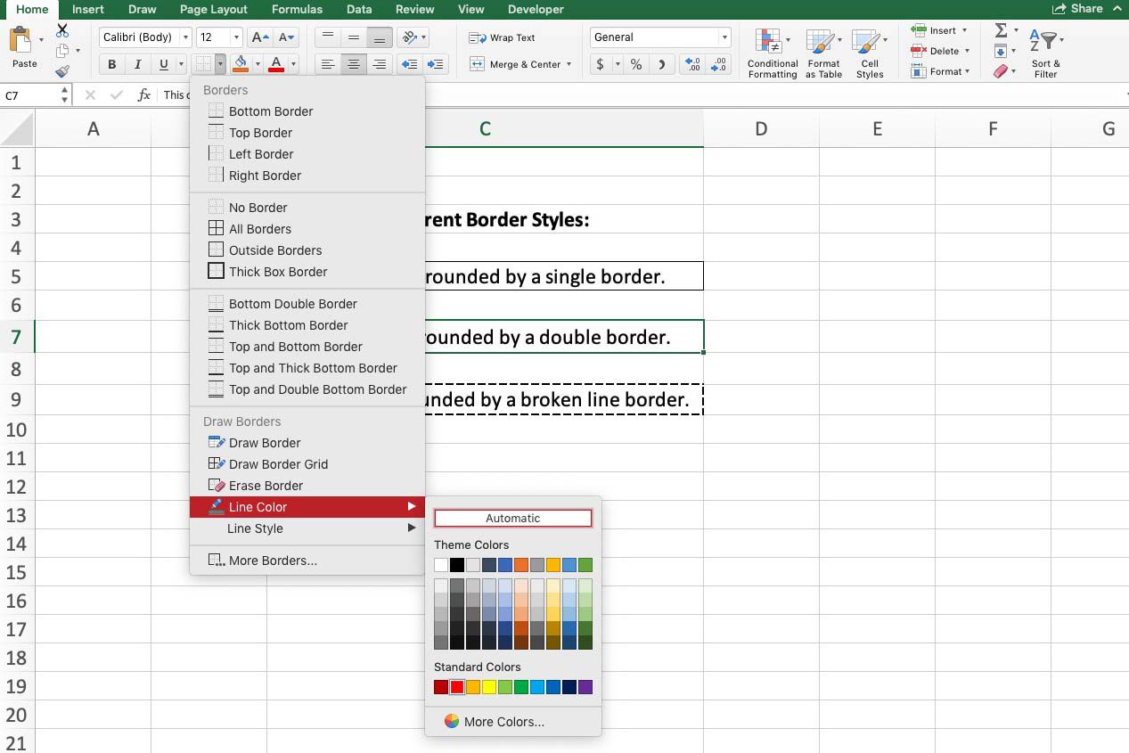 How To Add Borders In Excel