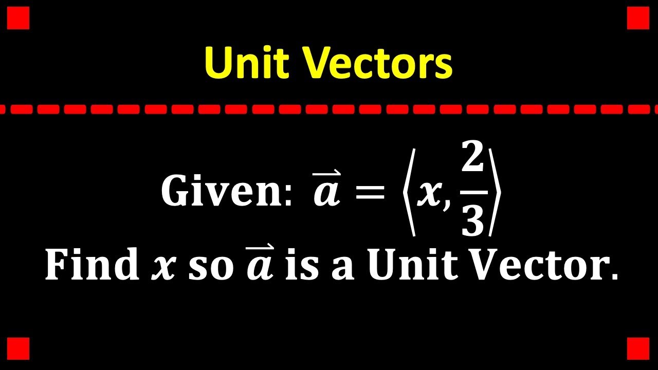 How To Calculate A Unit Vector