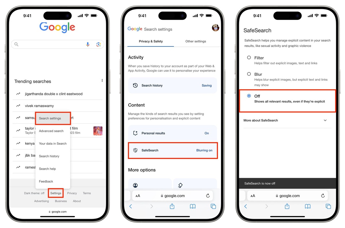 How To Turn Off Safe Search On IPhone