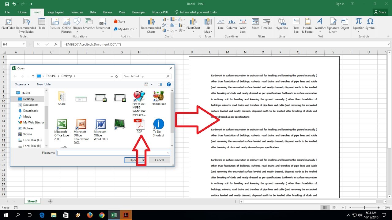 How To Insert A PDF Into Excel