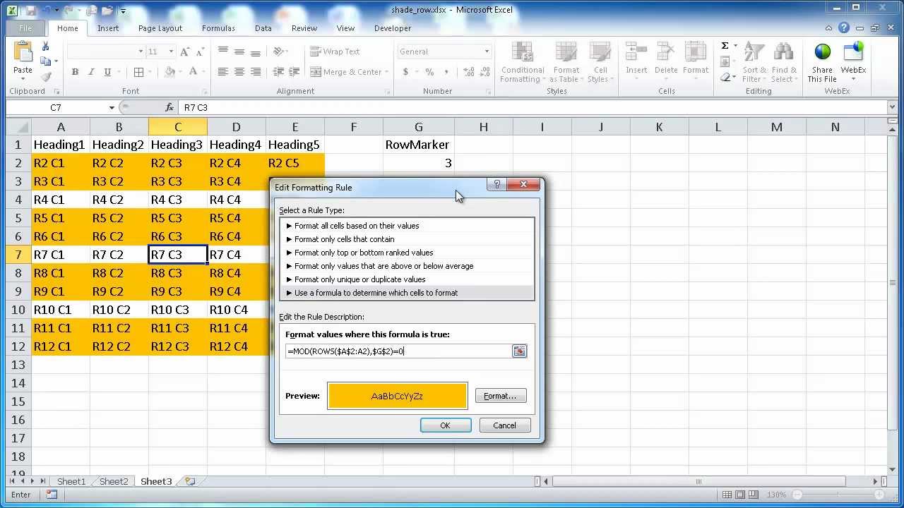 How To Shade Every Other Row In Excel